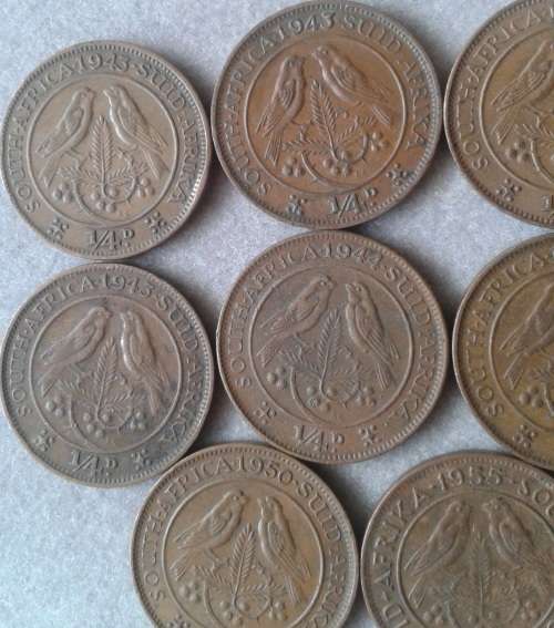 Lot of 8 union 1/4 Pennies (1943-1955)