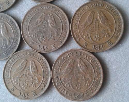 Lot of 8 union 1/4 Pennies (1943-1955)