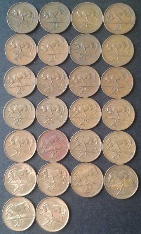 Complete S.A 2nd decimal 2c set (1965-1990)