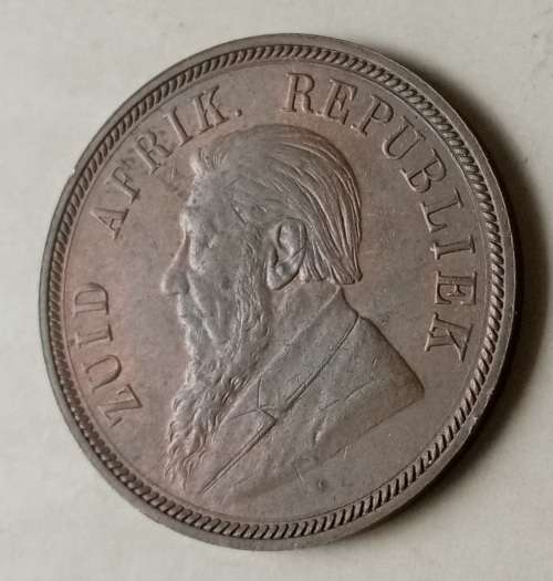 Excellent 1898 ZAR Kruger penny in AU