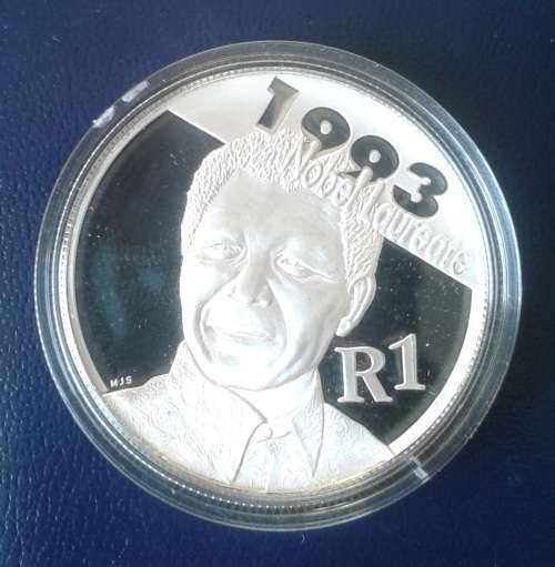 2007 Mandela proof silver R1 in case with certificate (1993 Nobel Laureate)