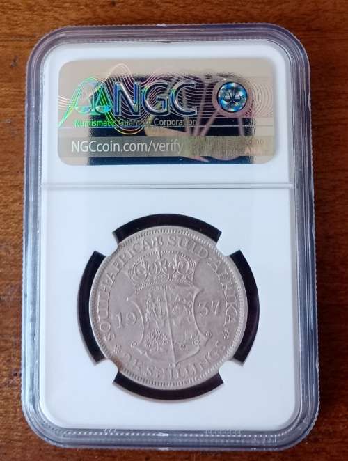 Excellent 1937 union silver 2 1/2 Shillings NGC AU53 (Only 1)