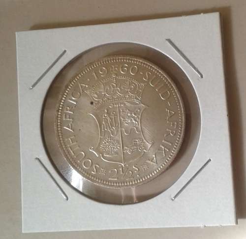 Scarce 1960 union uncirculated silver 2 1/2 Shillings (low mintage)