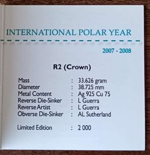 2007 International Polar year proof 1oz silver R2 in case with c.o.a