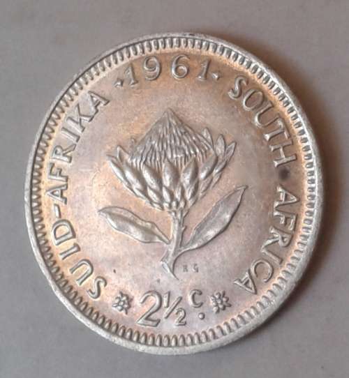 Brilliant uncirculated 1961 silver 2 1/2c