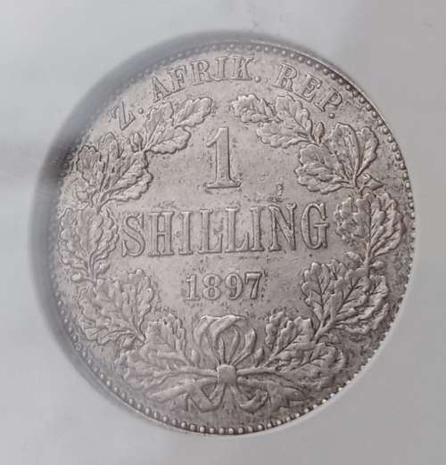 Nice 1897 ZAR Kruger silver shilling NGC XF40