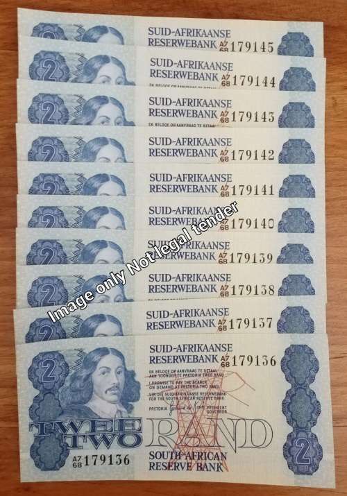 1981 Lot of 10 uncirculated notes in sequence