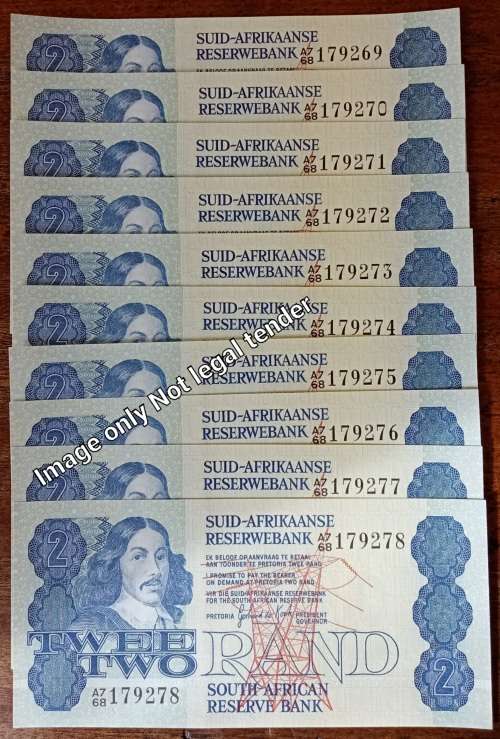 1981 Set of x10 uncirculated R2 notes in sequence
