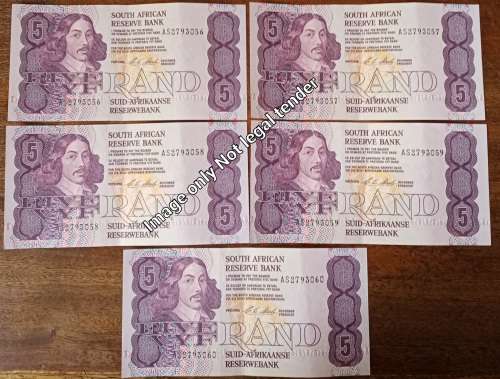 Lot of x5 C.L Stals 1990 sequential R5 notes