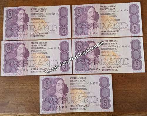 1990 Set of x5  old R5 notes