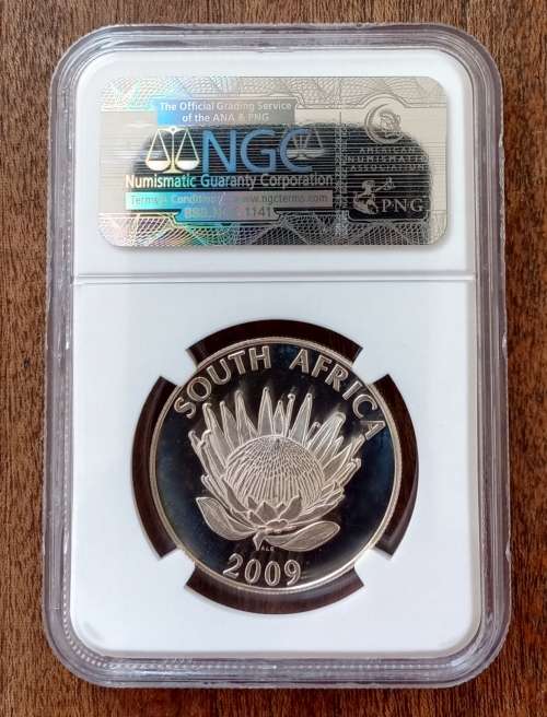Scarce 2009 National Anthem silver R1 NGC MS66 (mintage: 587)