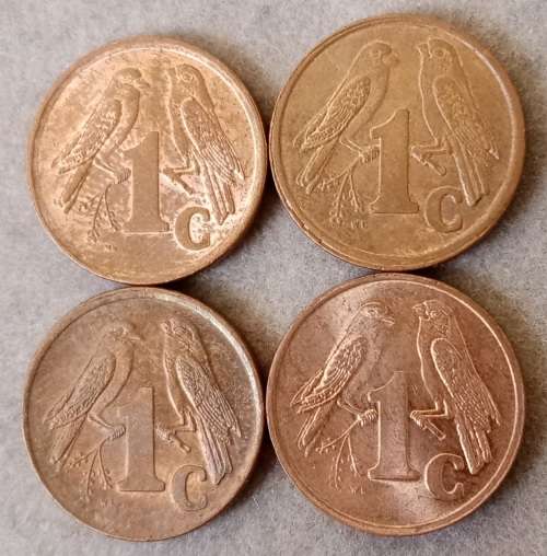 Set of x4 3rd decimal 1c coins 1996-2001