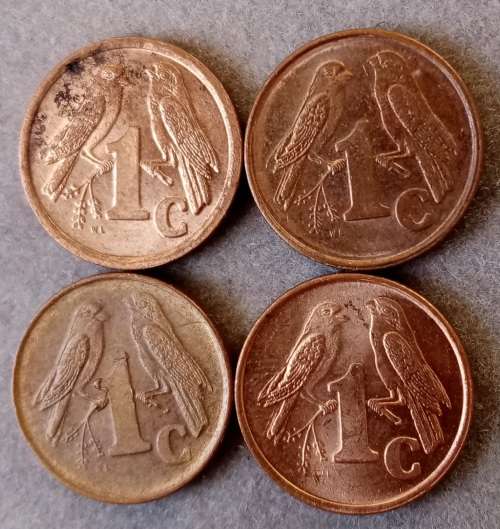 Set of x4 3rd decimal 1c coins in sequence 1998-2001