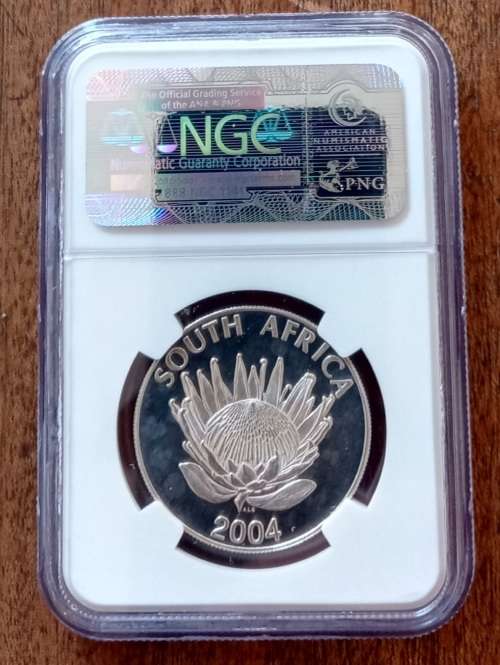 Rare 2004 Democracy unc silver R1 NGC MS65 (Kleynhans Collection)