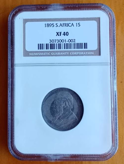1895 ZAR Kruger silver shilling NGC XF40 (High cat value)