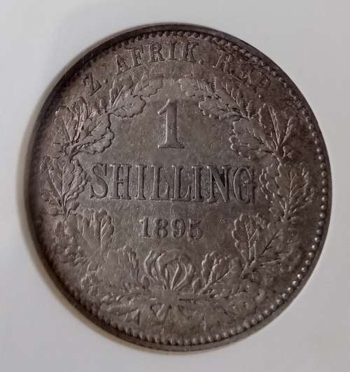1895 ZAR Kruger silver shilling NGC XF40 (High cat value)