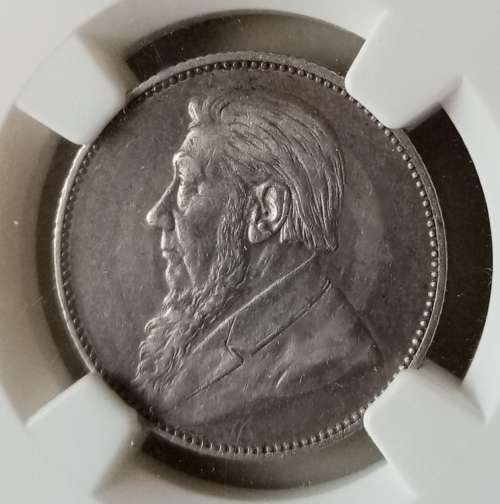 High grade 1895 ZAR Kruger silver shilling NGC XF40