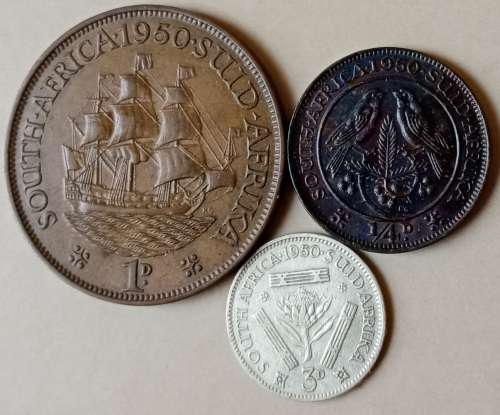 Lot of x3 union 1950 coins