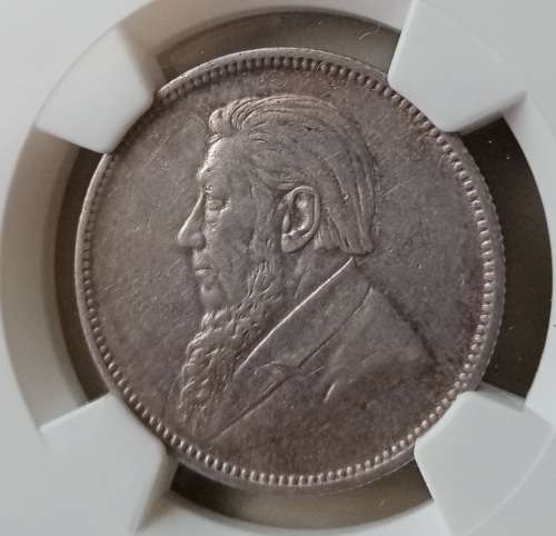 Nice 1897 ZAR Kruger silver 2 Shillings NGC XF40