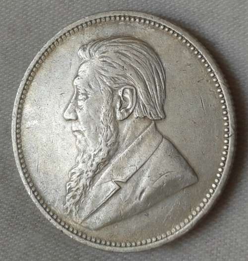 High grade 1896 ZAR Kruger silver 2 Shillings in XF