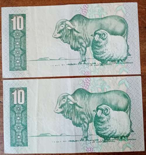 Set of 2 GPC de Kock 1980s R10 notes