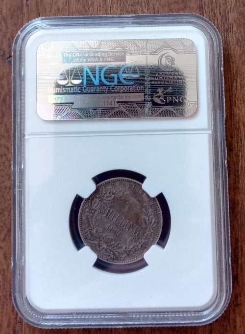 High grade 1896 ZAR Kruger silver shilling NGC XF40