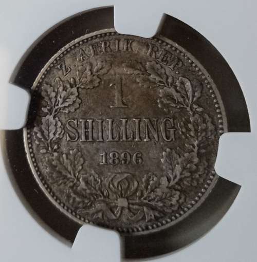 High grade 1896 ZAR Kruger silver shilling NGC XF40