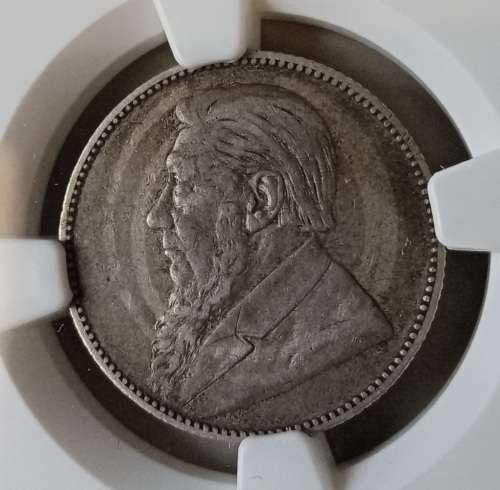 High grade 1896 ZAR Kruger silver shilling NGC XF40