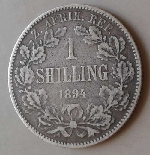 Very fine 1894 ZAR Kruger silver shilling