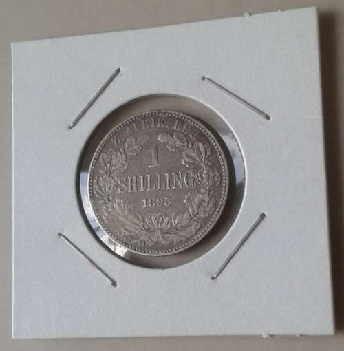 Nice 1895 ZAR Kruger silver shilling in VF