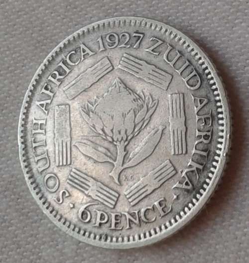 1927 Union silver sixpence as per images