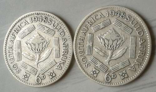 1948 Union silver sixpence as per images