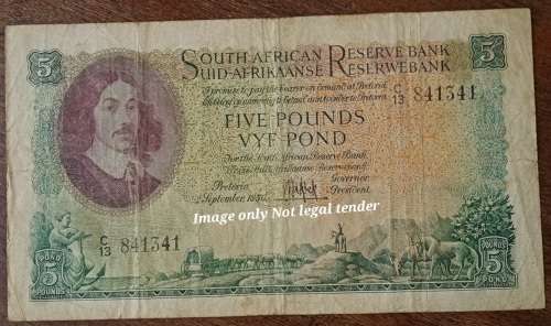 1950 M.H de Kock 5 Pounds note