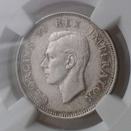 Scarce 1946 union silver shilling NGC XF45
