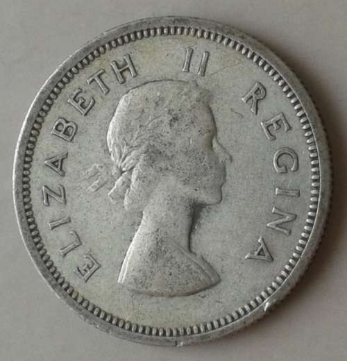 1954 Union silver shilling