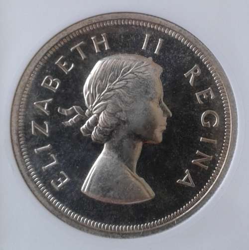 Nice 1955 Union silver 5 Shillings ANACS PF66 (High grade)