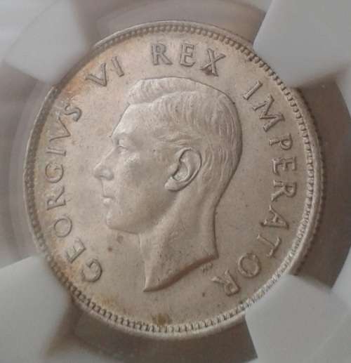 Nice 1943 union silver 2 Shillings NGC AU55