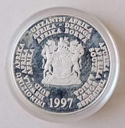 1997 Marine Life Series proof 1oz silver R2 (Knysna Seahorse)