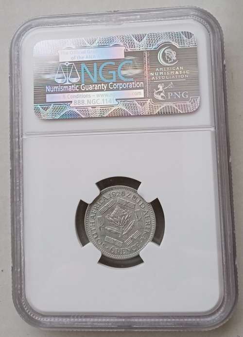 1926 Union silver sixpence NGC AU50 (High grade)