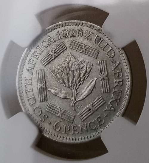 1926 Union silver sixpence NGC AU50 (High grade)
