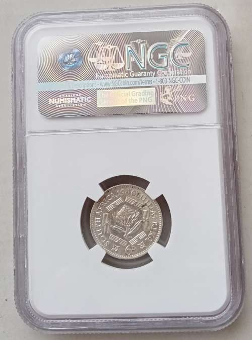 1940 Union silver sixpence NGC MS62