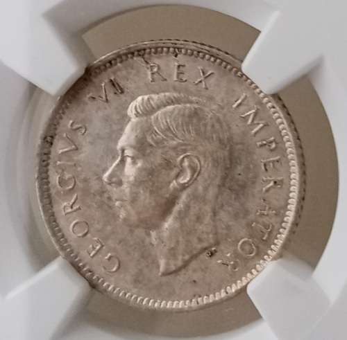 1940 Union silver sixpence NGC MS62