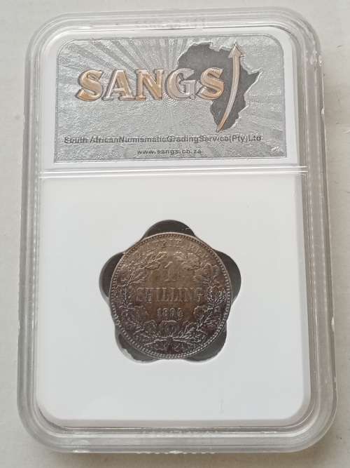 1894 ZAR Kruger silver shilling SANGS VF35