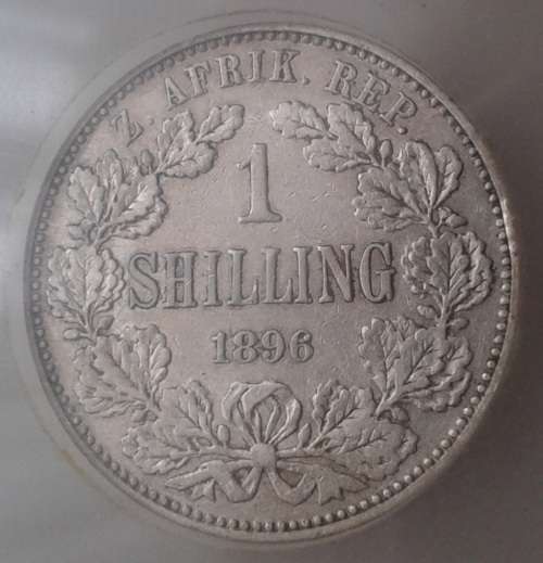 1896 ZAR Kruger silver shilling SANGS VF30