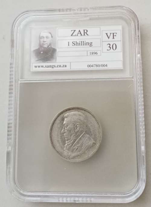 1896 ZAR Kruger silver shilling SANGS VF30