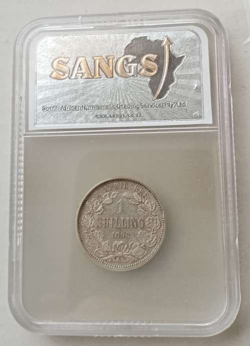 1896 ZAR Kruger silver shilling SANGS VF30