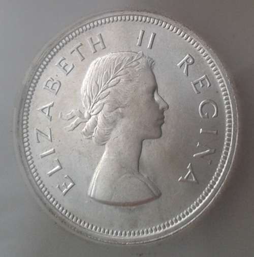Nice 1958 union silver 2 1/2 Shillings SANGS MS62