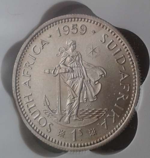 Scarce 1959 union silver shilling SANGS MS61 (For maniest only)