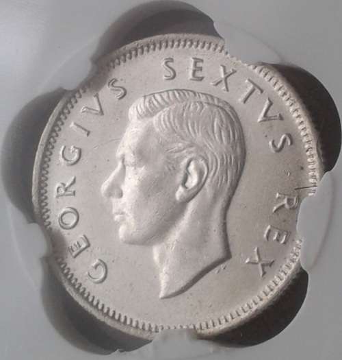 Excellent 1950 union silver shilling SANGS AU55