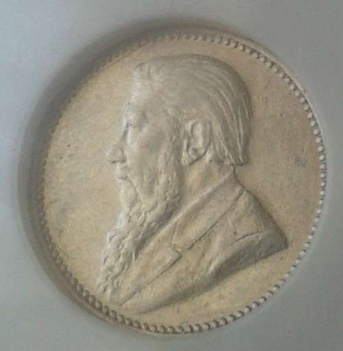 1896 ZAR Kruger silver tickey NGC AU53